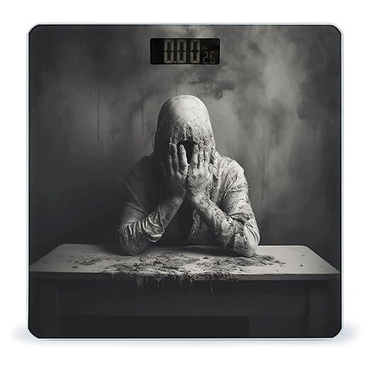 White Character Style Scale for Body Weight Anti-Slip Tempered Glass Digital Bathroom Scales Clear LCD Display Weighing Scale Safe Rounded Corners Smart Scales