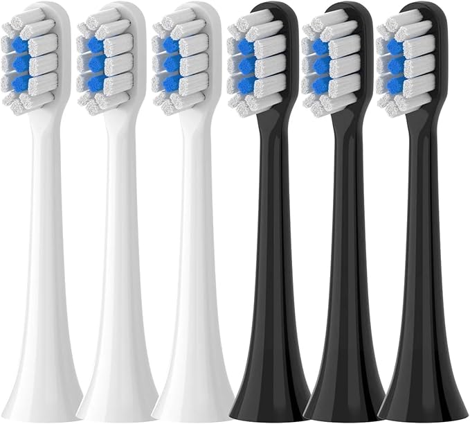 Pack Electric Toothbrush HeadsCompatible for Xiaomi Mijia T301 T302 T501 T501C Replacement Accessories(T301-302-WH3BK3)