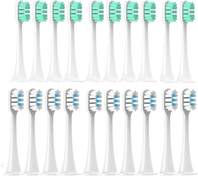 Replacement Brush HeadsCompatible for Xiaomi Mijia T300/T500/T700 Toothbrush Soft Bristle Nozzles(10Blue)