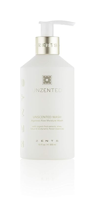 Zents Hand &amp Body Wash (Fragrance-Free) | Hydrating Anti-Aging Cleanser with Organic Shea Butter &amp Aloe for Dry Skin | Gentle &amp Nourishing | 10 fl oz