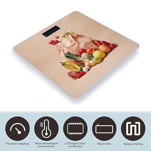 Fruits and Vegetables Scale for Body Weight Digital Bathroom Scale Accurate Smart Weight Scales with Large Display Weighing Machine High Precision Scales