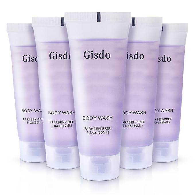Travel Size Body Wash Bulk (1 fl oz 50 Pack) Refreshing Hotel Body Wash Mini and Small Size Shower Gel Guest Hotel Toiletries in Bulk