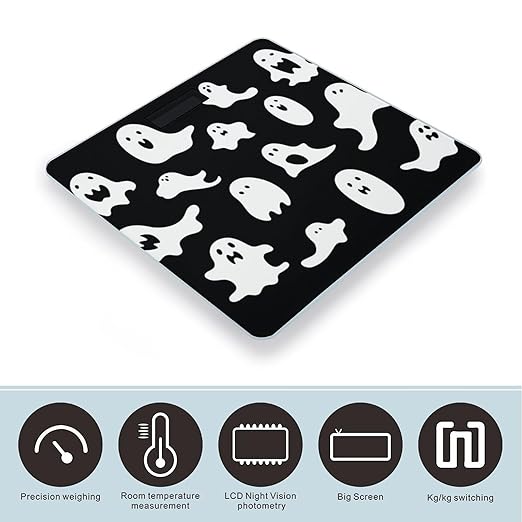 Halloween Goth Scale for Body Weight High Precision Digital Weight Scales with LCD Display Anti-Slip Sturdy Slim Tempered Glass Bathroom Scale for Home Use