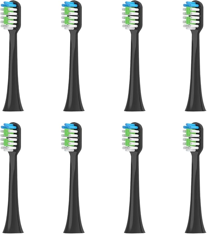 Replacement Toothbrush HeadsCompatible for Sarmocare S100 S200 S600 S700 S800 S900 S710 S820 S910 Electric(8pcs Black)