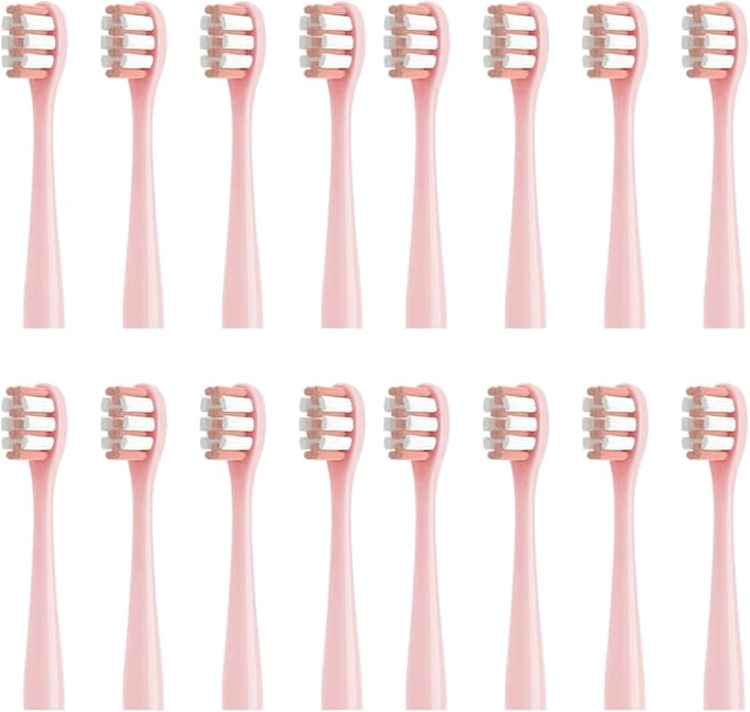 Replacement Toothbrush HeadCompatible for Nandme NX7000 Sonic Electric Soft Bristle Tooth Brush8/16pcs(16PINK Clean Type)
