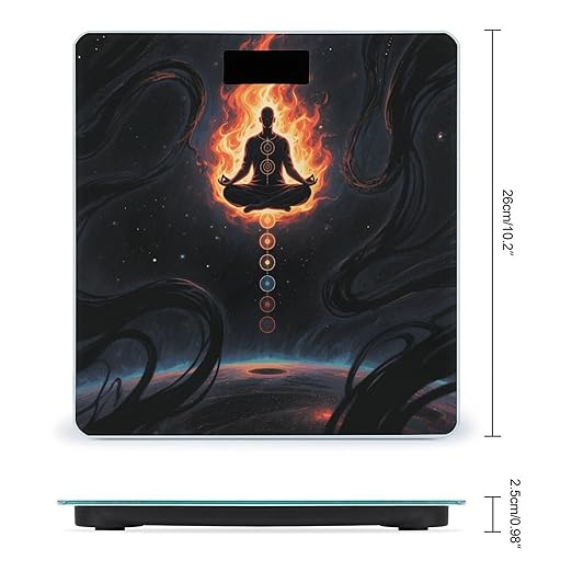 Blacklight Seven Chakra Yoga Meditation Weight Scale Large Digital Bathroom Scales with Bright LED Display Non Slip Digital Scale and Step On Fashion Weighing Machine for Body