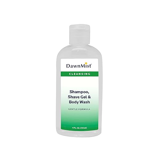Dukal Dawn Mist Shampoo Shave Gel and Body Wash with Dispensing Cap 4 oz. Clear Bottle (Pack of 60)