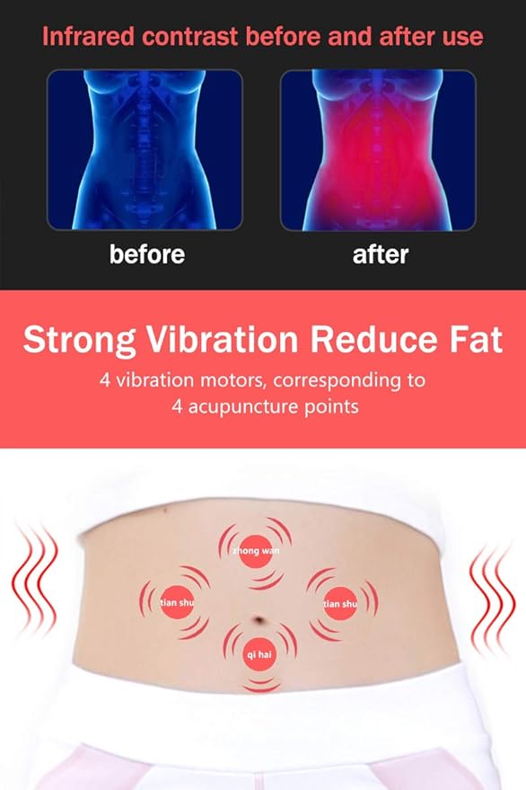 Electric Slimming Heating Belt-with Hot Compress and Vibration Function-360° Full Circle Heating-Help Relieve Back and Waist Pain-50×11 Inches PU MaterialPlug Use2.86Lb (Grey 110V US Plug)