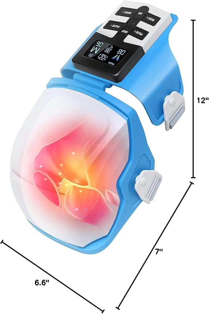 OSITO Knee Massager with Heat 3 Level Air Compression &amp EMS Pulse Pain Relief for Knees Arthritis Stiffness - Adjustable Straps