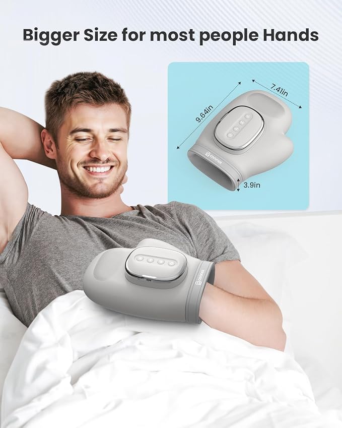 COMFIER Wireless Hand Massager with Heat and Compression2025 Updated Larger Electric Finger Massage for Arthritis and Carpal TunnelWrist