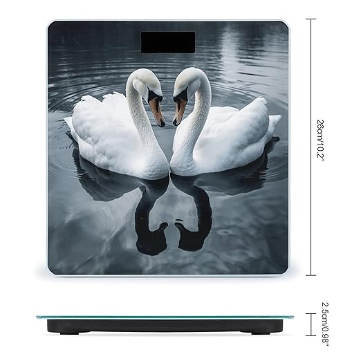 Geese on The River Scale for Body Weight Anti-Slip Tempered Glass Digital Bathroom Scales Clear LCD Display Weighing Scale Safe Rounded Corners Smart Scales