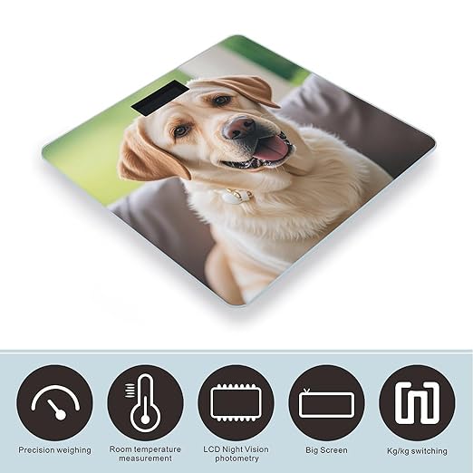 Cute Labrador Dog Smart Scale for Body Weight Accurate Bathroom Scale with LED Display Digital Weight Scales Weighing Machine High Precision Scales for Bath Home