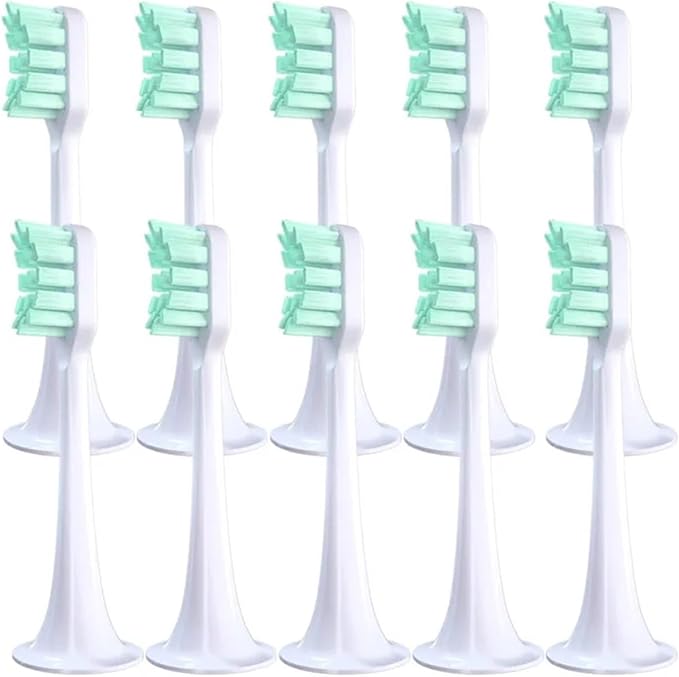 4/10Pcs/Set Compatible ForXiaomi Mijia T300/T500 Replacement Brush Heads Electric Toothbrush Protect Soft Nozzles Bristle(10Green)