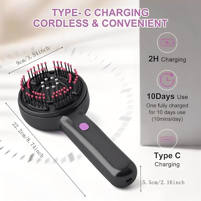 Electric Hair Massager Comb Multi-Function Scalp Massager Brush for Hairs Care 3 in 1 Scalp Massager for Hair Care Hair Growth CombIPX7 WaterproofPortable for Home &amp Travel