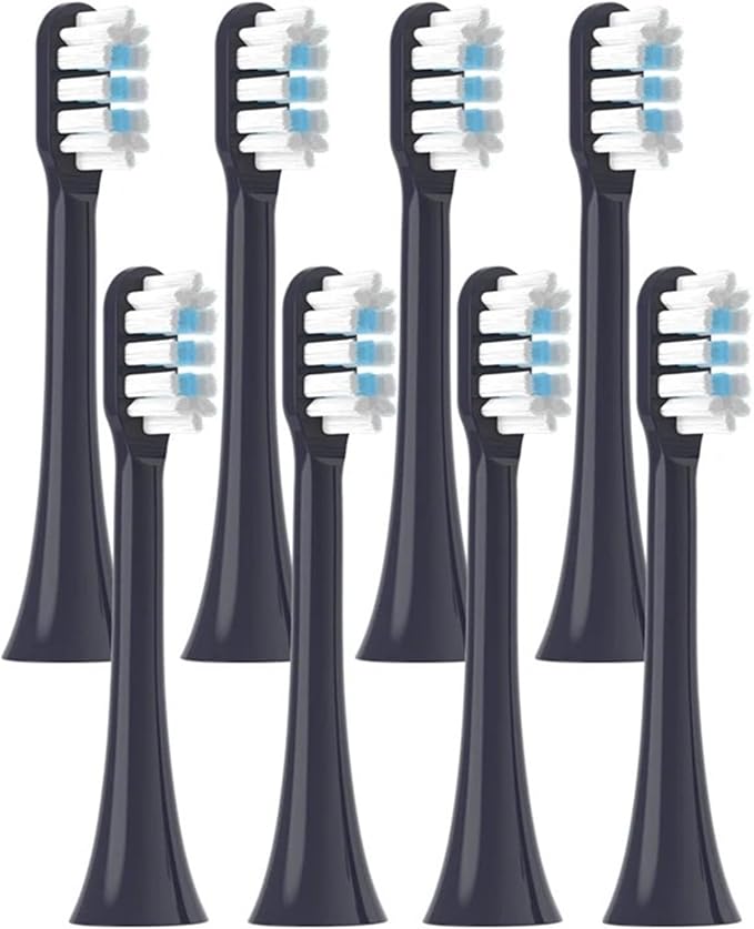 8pcs Replacement Toothbrush Heads for Electric Tooth Brush Soft Bristle(8 Black)