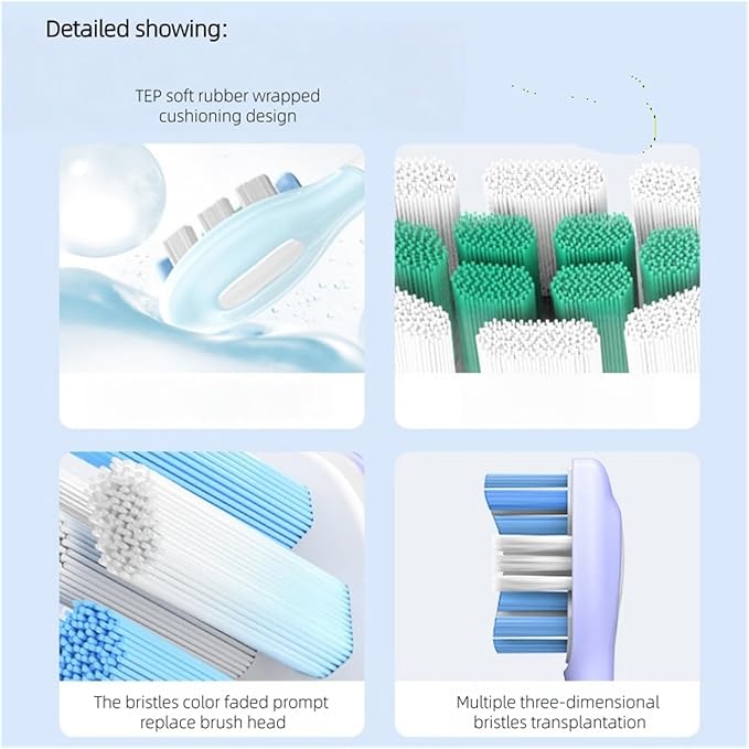 9Models Toothbrush Head CCompatible for with Sonicare HX3/HX6/HX9 Series Models(12pcs 905-G)