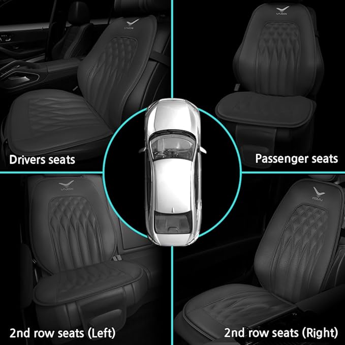 Vehicle Seat Air Massage Cover. Tailored for Long-Distance Drivers for Long commutes. 11 Air Cells Dynamic Work for Back &amp Hip. Relax Muscles While Driving Slim Comfy Design (Black)
