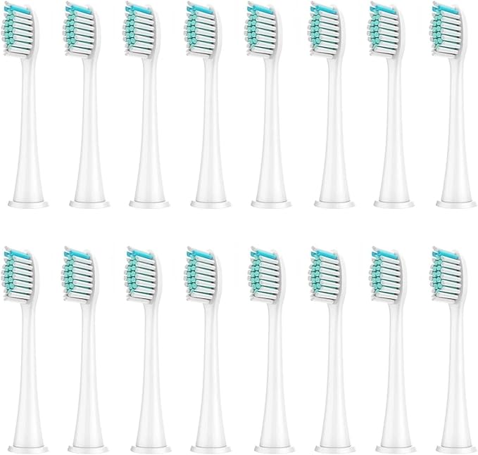 Replacement Brush Heads Compatible for HX3/HX6/HX9 Series Electric Toothbrush HX6064(16Pcs White)