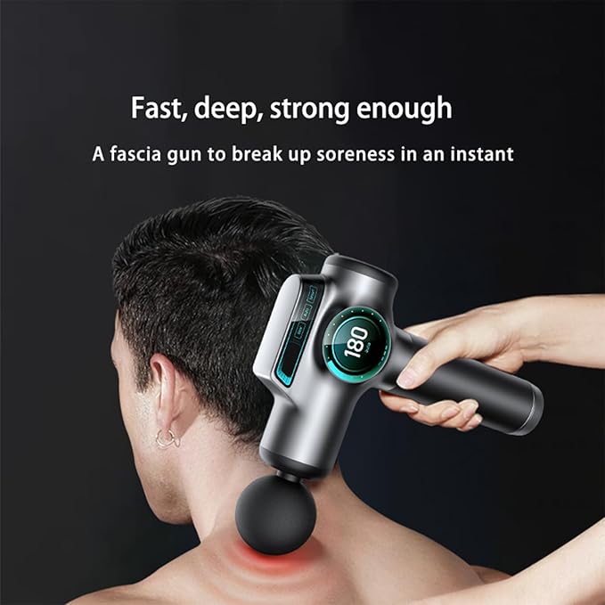 Muscle Massage Gun – 99-Speed Deep Tissue Massage Gun with LCD Touchscreen 8 Heads Quiet Motor Rechargeable &amp Carrying Case for Workout Recovery and Relaxation
