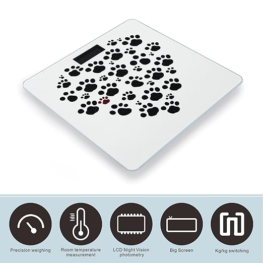 Dog Paw Print Love Heart Scale for Body Weight Digital Bathroom Scale Accurate Smart Weight Scales with Large Display Weighing Machine High Precision Scales