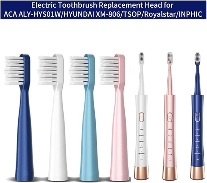 16pcs Replacement Toothbrush Heads Compatible for S12/HYUNDAI XM-806/ACA ALY-HYS01W/TSOP/Royalstar/INPHIC Electric Bristles(16pink)