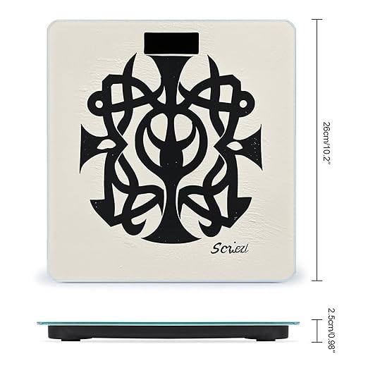 Supernatural Symbols Black Bathroom Scale for Body Weight LCD Display Digital Bathroom Scale Tempered Glass Bathroom Weight Scales Fashion Smart Scales for Home Bedroom 400 Lb