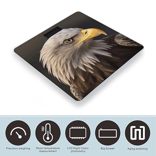 Bald Eagle Digital Bathroom Scale for Body Weight Weighing Scale with Backlit LCD Display High Precision Measurements &amp Measures Weight Up to 180kg