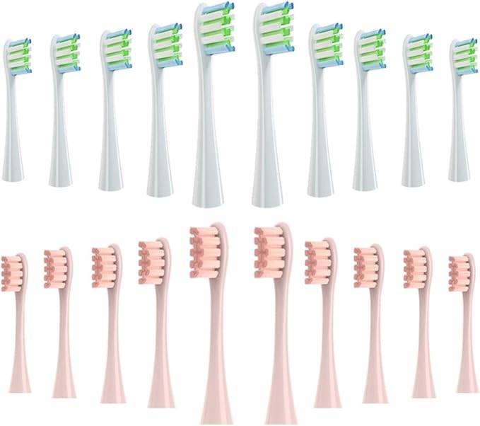 10-40PCS Replacement Brush HeadCompatible for Oclean Electric Toothbrush Soft Bristle X/X PRO/ Z1 Brushes Replaceable Head(10 White 10 Pink)