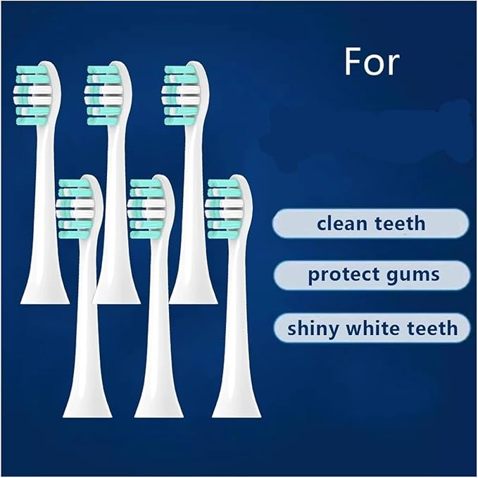 Compatible for Philips HX6100 HX6220 HX6212 HX6312 HX6411 HX6431 HX6500 HX6511 HX6512 Replacement DuPon Toothbrush Soft Bristle Brush Heads(Red)