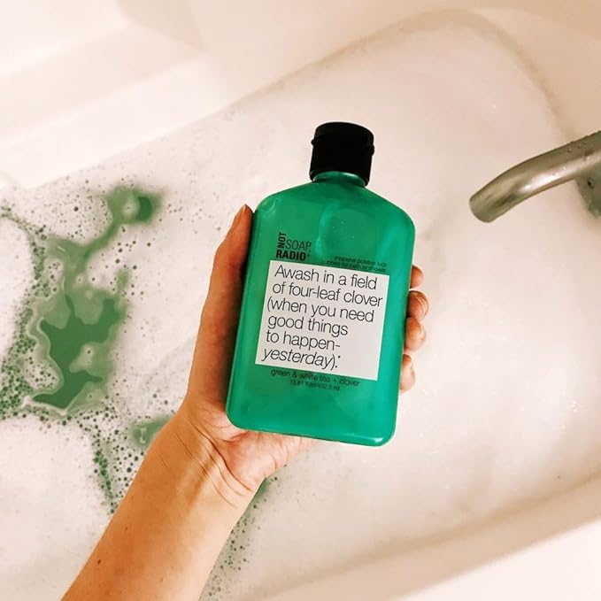 Not Soap Radio Awash in a field of four leaf clover (when you need good things to happen yesterday) bath/shower gel 12.17 oz.