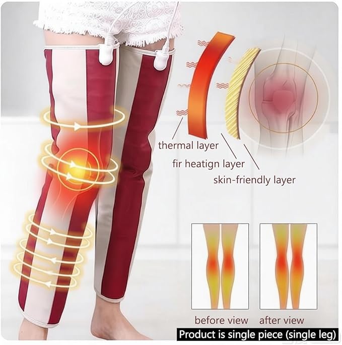 Leg Sculpting Machine Massager Heating Knee Calf Thigh Massage for Circulation and Pain Relief Anti Cellulite Removal for Legs Sculptor Leggings for Women Workout (Black Single)