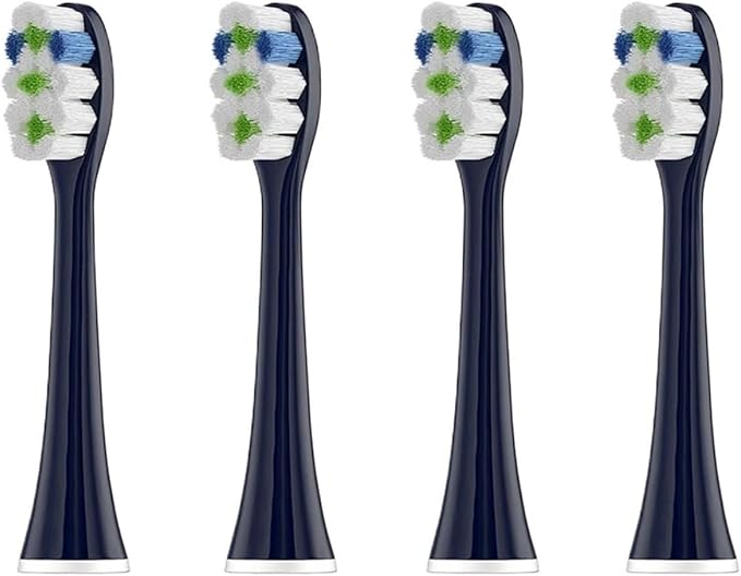 4pcs T901 Blue Replacement Toothbrush Heads with CapsCompatible for D01B / + T25 T26 T38 Electric