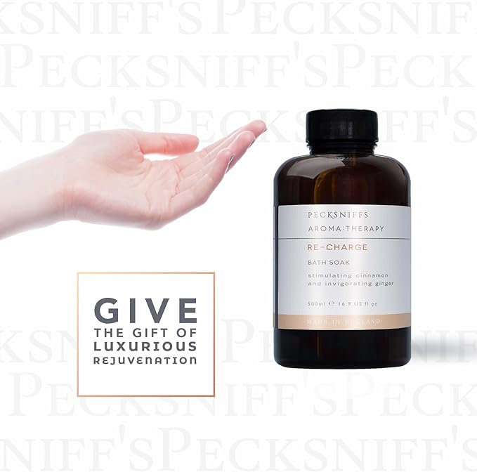 Pecksniff's Aroma:Therapy Re-Charge Bath Soak Decanter | 500ml/16.9 Fl Oz