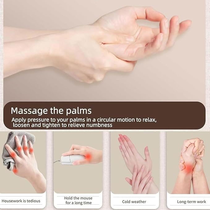 Electric Hands Massagers GloveCordless Hand Massager with Compression &amp HeatingPortable Rechargeable Hand Massagers3 Modes &amp 5 Levels of Intensityfor Arthritis and Carpal Tunnel