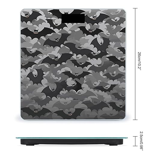 Halloween Bats Grey Bathroom ScaleHighly Accurate Digital Weighing Machine for People Bright LED Display Weight Scale for The Aldult Home Use