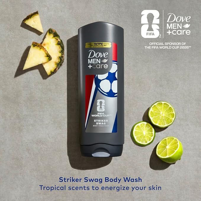 Dove Men+Care FIFA World Cup 2026 Limited Edition Body &amp Face Wash Mixed Pack MicroMoisture Hydration &amp Skin Strengthening 3‑Count