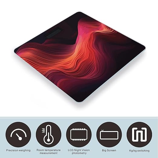 Gradient Red Bathroom ScaleHighly Accurate Digital Weighing Machine for People Bright LED Display Weight Scale for The Aldult Home Use