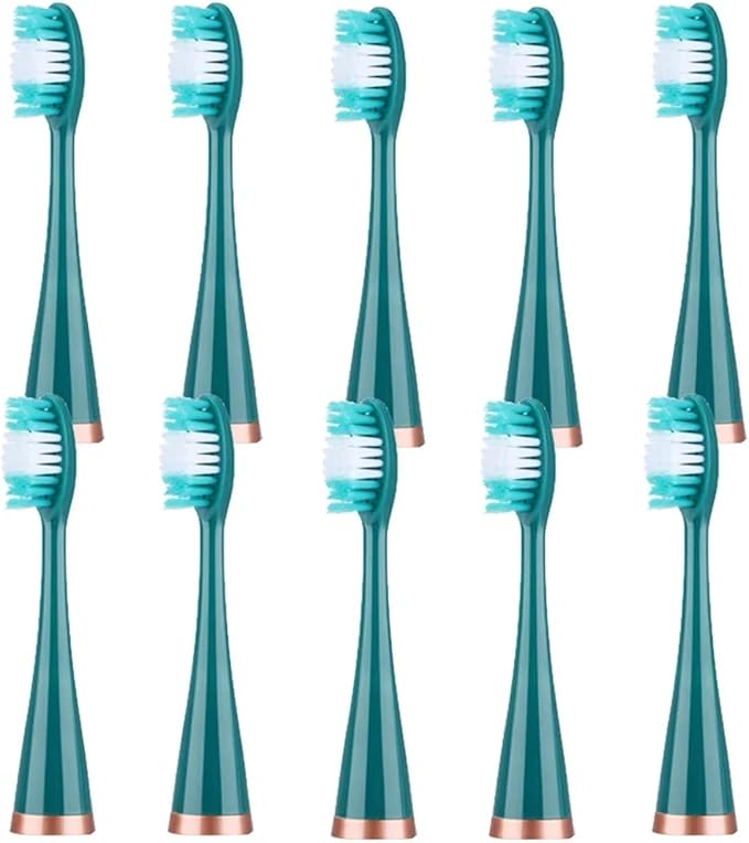 10pcs Replacement Brush HeadsCompatible for Sonic Electric Teeth(Green)