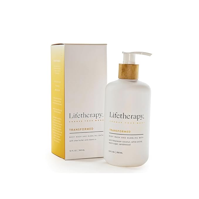 Lifetherapy 3-in-1 Body Wash Bubble Bath &amp Hand Wash – Transformed | Clean Skin-Loving Formula | Vegan &amp Gluten Free | Nourishing &amp Revitalizing | Free From Parabens Sulfates &amp Phth