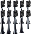 10 Pieces of Toothbrush Heads Compatible with APIYOO G7/P7/Y8/T9/T10/T6S/T7S/A7/SUP/MOLE Replacement Brush with Soft Bristles(10PCS Black)