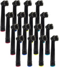 Black Bamboo Charcoal Brush Heads Compatible for Oral B Electric Toothbrush Advance Power/Pro Health/Triumph/3D Excel/Vitality Precision(16pcs Black)