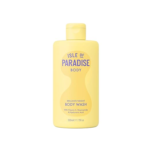 Isle of Paradise Creamy Body Cleanser - For Radiant Smooth Skin - Body Wash with Vitamin C Niacinamide and Hyaluronic Acid - Hydrates and Reduces Dark Spots - 11.15 fl. Oz