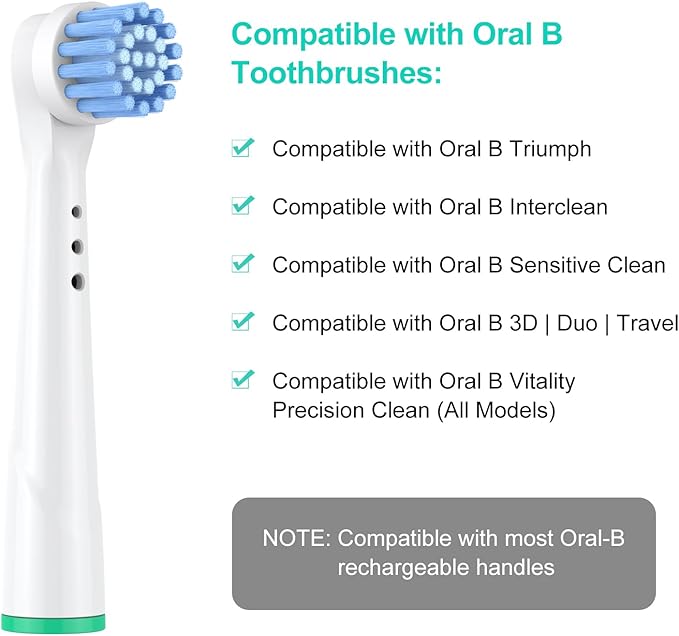 Safcare Sensitive Gum Care Replacement Brush Heads Pack of 48 Professional Electric Toothbrush Heads Compatible with Oral b Braun Electric Toothbrush (48 Pack)