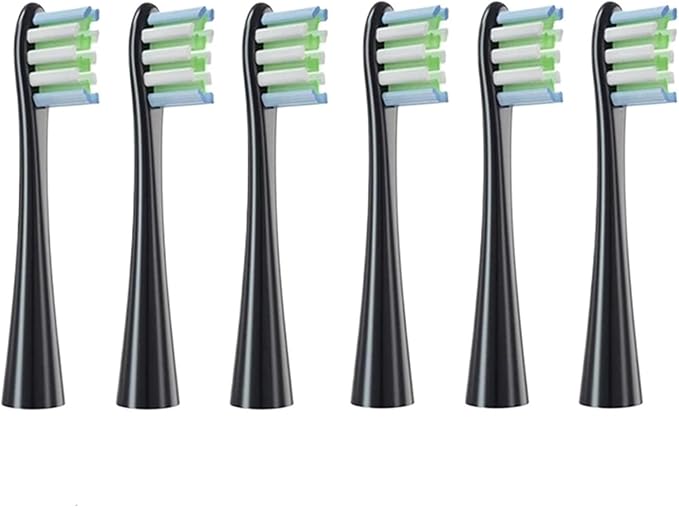 Replacemen Brush Heads Compatible for Oclean Flow/X Pro Elite/X Pro/F1 Sonic Electric Toothbrush Nozzle Soft Bristle(6 Black)