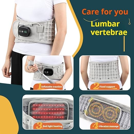 Escovia Back Belt Escovia 3 in 1 Sciatica Belt Rechargeable Lumbar Support Brace for Lower Back Pain Relief Portable Wireless Massager for Men &amp Women Massage Relaxation
