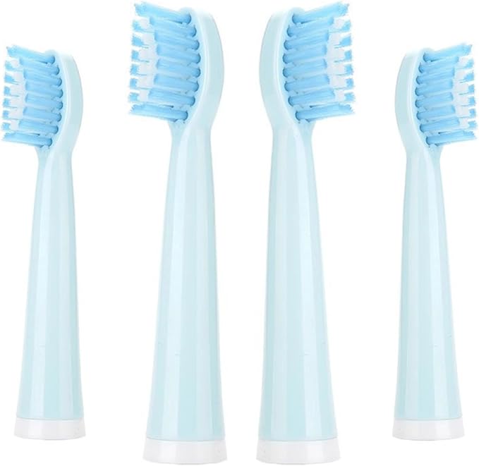 Compatible for AUX A11 Electric Toothbrush Replacement Heads Soft Brush Bristles Nozzles(4PCS Blue)