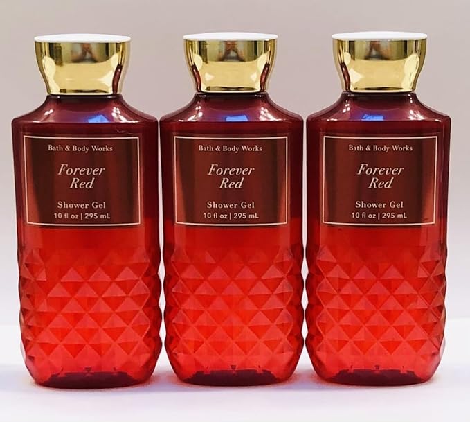 3 FOREVER RED bath &amp Body Wash Shower Gel 10 oz