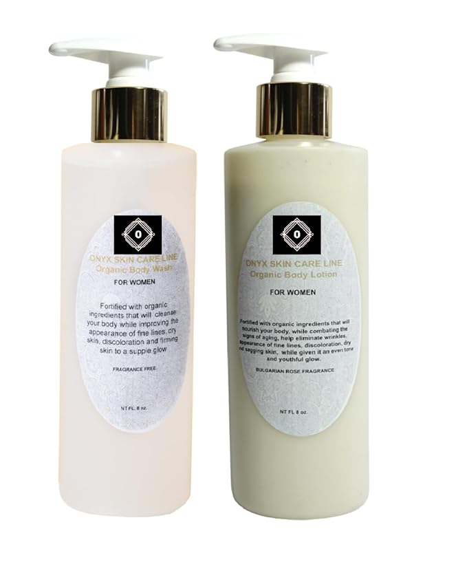 Organic Duo Skin Body Wash &amp Lotion System (8 fl oz each bottle) (Bulgarian Rose)