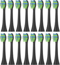 Replacement Brush Heads Compatible for 7AM2M AM101/AM105 Sonic Electric Toothbrush Vacuum Soft Bristle Nozzles8/16PCS(16pcs Black)