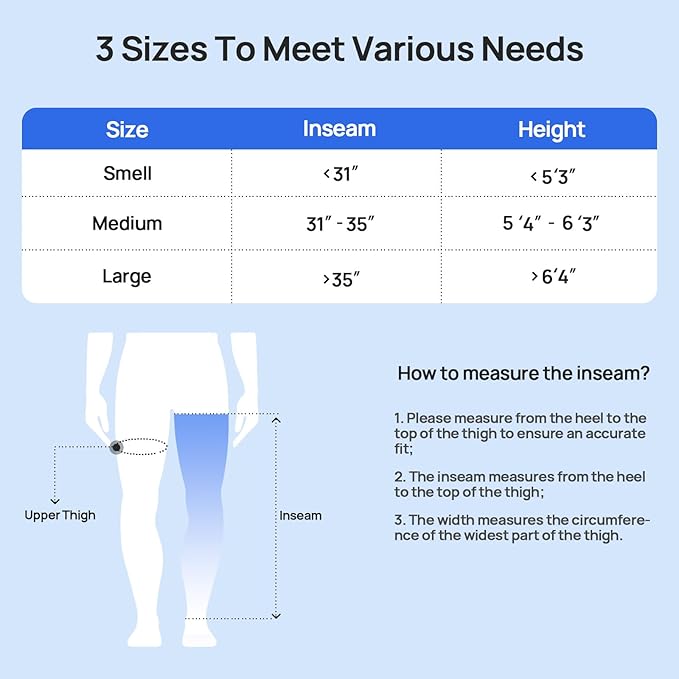 beoka Leg Massager for Circulation and Pain Relief Cordless Air Compression Boots with 5 Modes 15 Intensities for Athletes Runners and Travelers Leg Recovery System-L